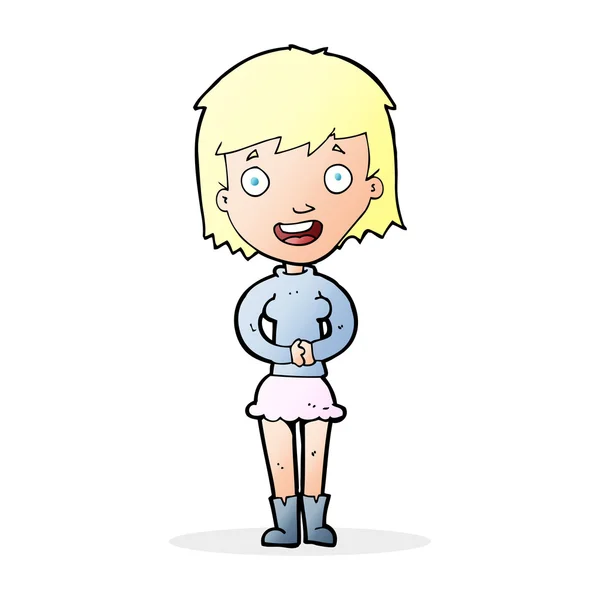 Cartoon opgewonden vrouw — Stockvector