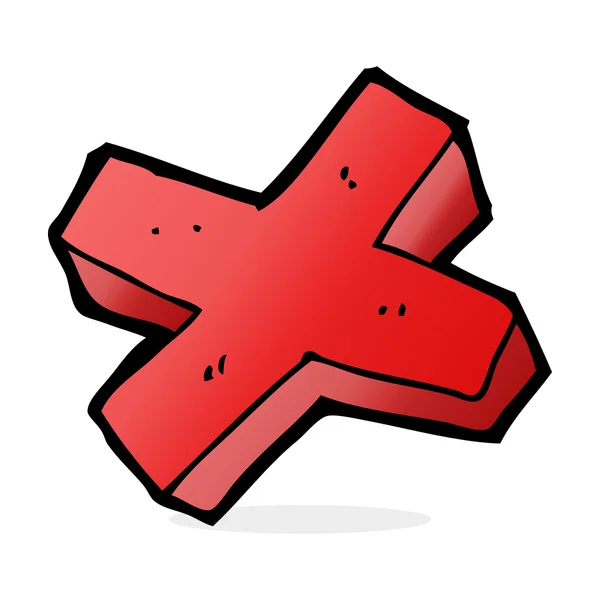Desenho animado símbolo cruz negativo — Vetor de Stock