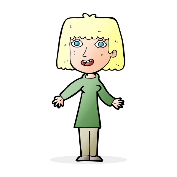 Cartoon gelukkig vrouw — Stockvector