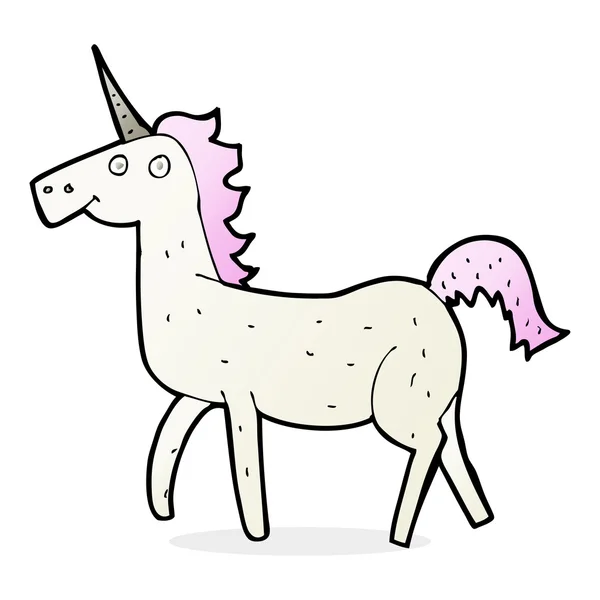 Ilustrasi kartun unicorn - Stok Vektor