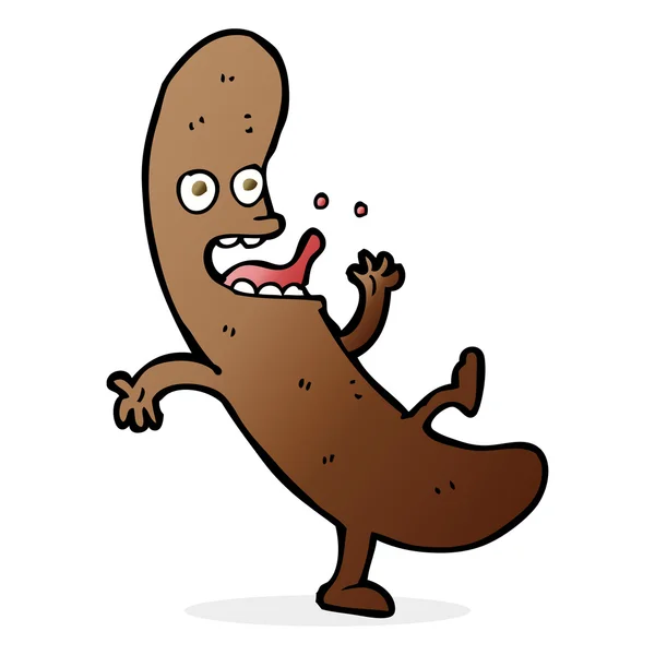 Illustrazione cartone animato di salsiccia — Vettoriale Stock