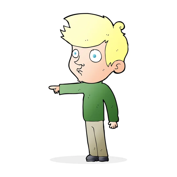 Cartoon pointing boy — Stock Vector