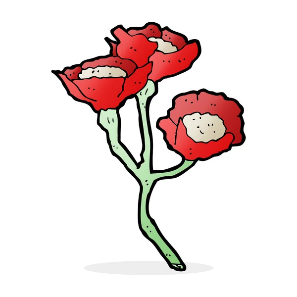 Ilustración de dibujos animados de flores — Vector de stock