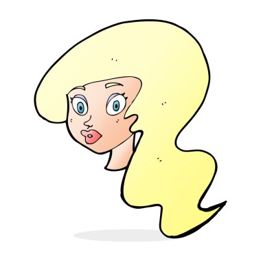 Çizgi film güzel kadın yüzü