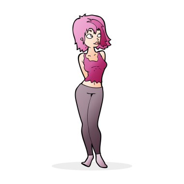 karikatür çekici kız