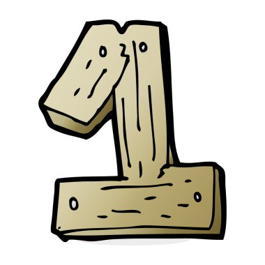 karikatür ahşap bir numara