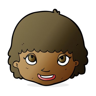 çizgi film mutlu kadın yüzü