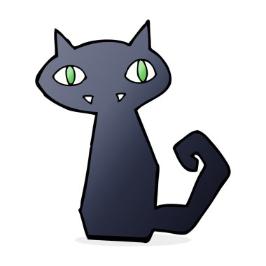 çizgi film siyah kedi