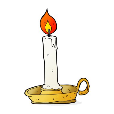 karikatür yanan mum