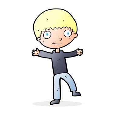 karikatür mutlu çocuk