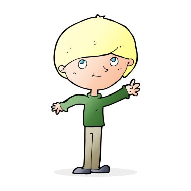 karikatür mutlu çocuk