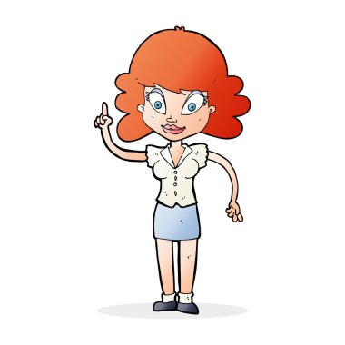 Karikatür mutlu kadın fikri