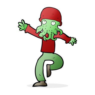 Çizgi film uzaylı canavar adam