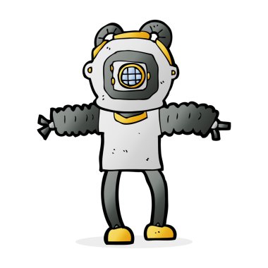 çizgi film derin deniz dalgıcı