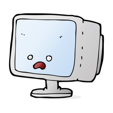 karikatür bilgisayar ekranı