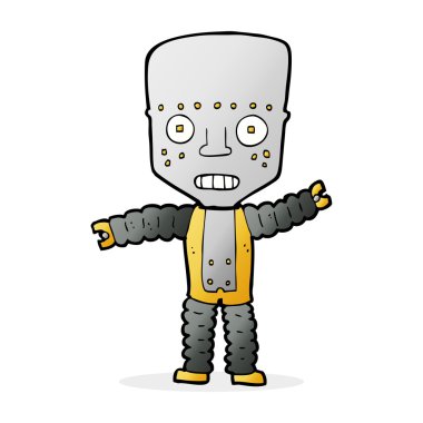 robot karikatür çizimi