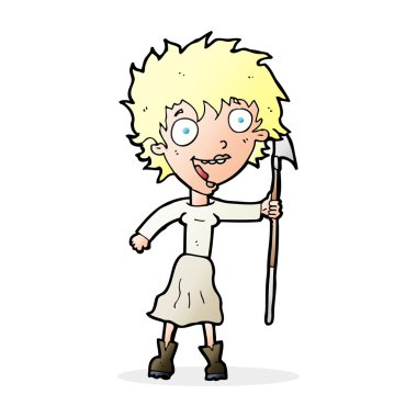 Mızraklı çılgın kadın çizgi filmi.