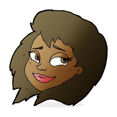 çizgi film mutlu kadın yüzü