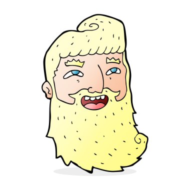 Çizgi film gülen sakallı adam