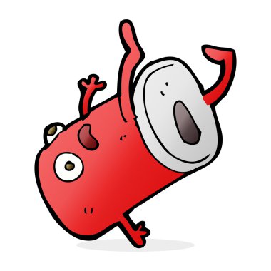 Çizgi film eski içki kutusu.