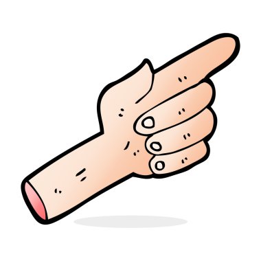 el işaret eden karikatür