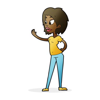 çizgi film kadın sallıyor