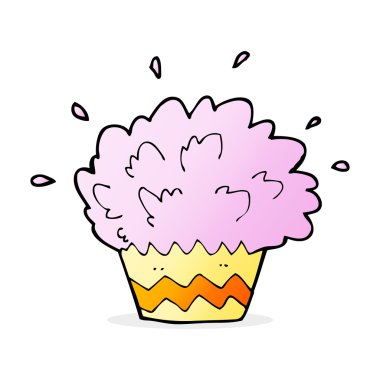 patlayan cupcake karikatür çizimi