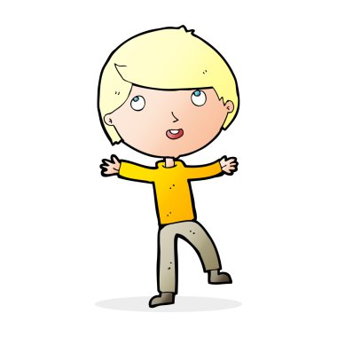 karikatür mutlu çocuk