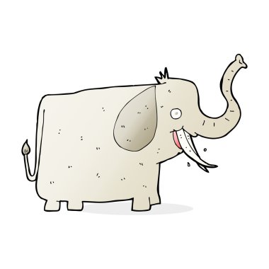 karikatür mutlu fil