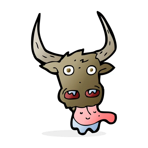 漫画牛の顔 — ストックベクタ