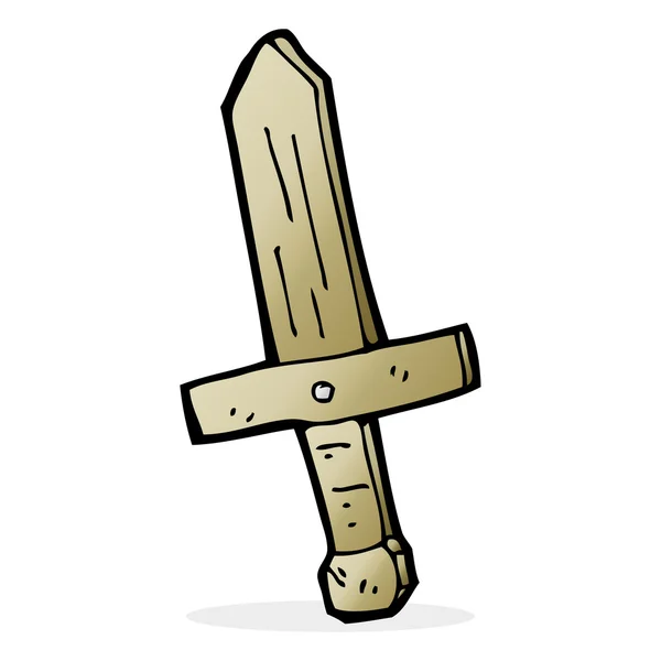 Espada de madera de dibujos animados — Vector de stock