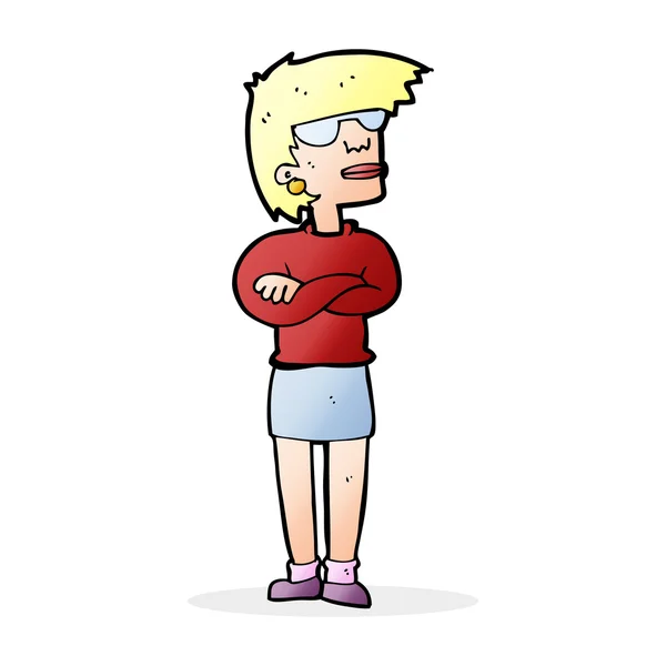 Cartoon geërgerd vrouw — Stockvector