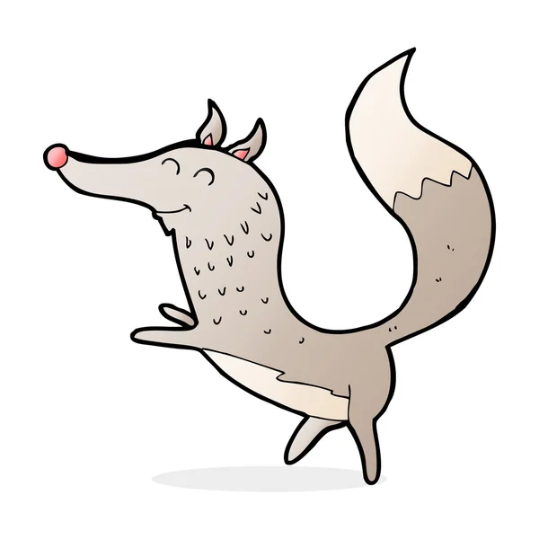 Cartoon gelukkig wolf — Stockvector