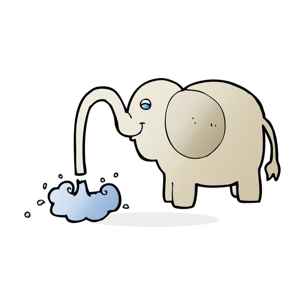 Karikatur Elefant spritzt Wasser — Stockvektor