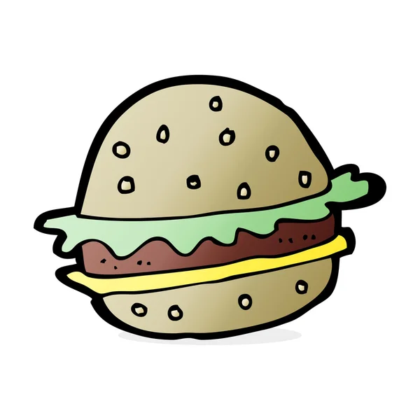 Illustrazione cartone animato di hamburger — Vettoriale Stock