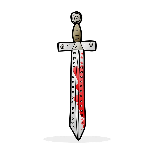 Sangue dei cartoni animati schizzato spada — Vettoriale Stock
