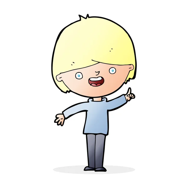 Cartoon gelukkige jongen — Stockvector