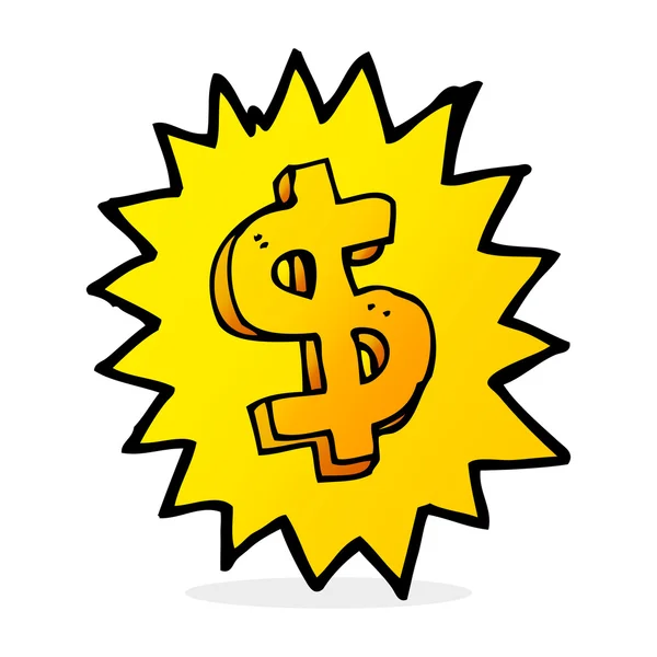 Cartoon dollarteken — Stockvector