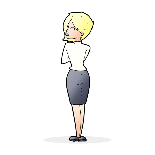 Cartoon zakenvrouw negeren — Stockvector