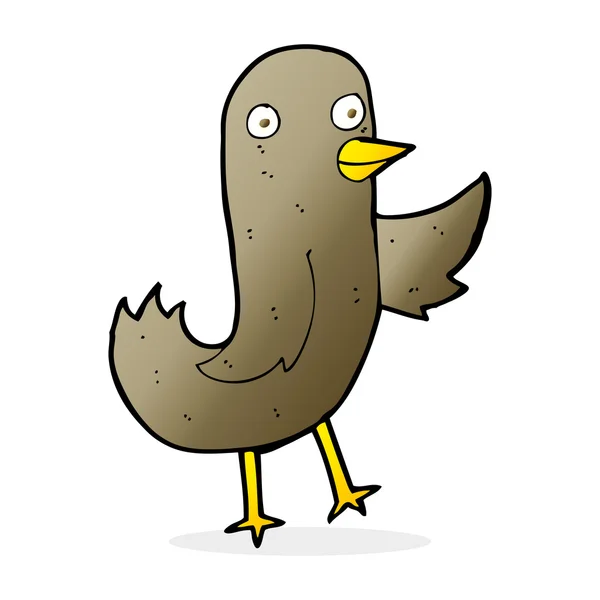 Rolig tecknad fågel — Stock vektor