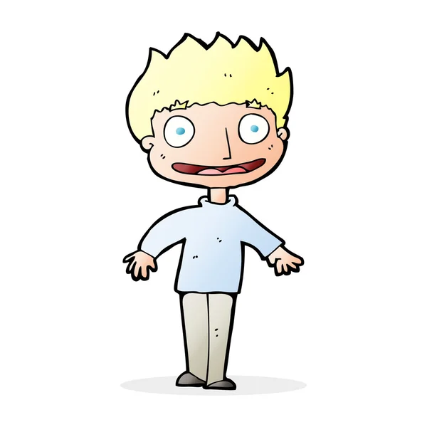 Cartoon opgewonden jongen — Stockvector