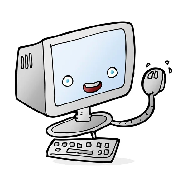 Bilgisayar karikatür çizimi — Stok Vektör
