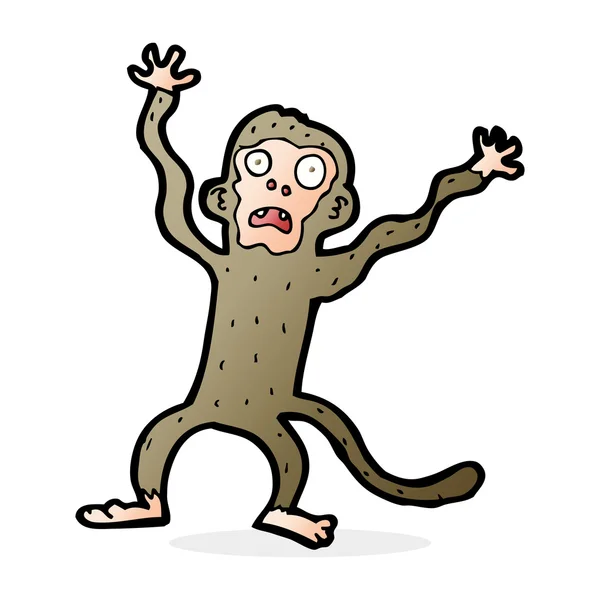 Macaco assustado dos desenhos animados — Vetor de Stock