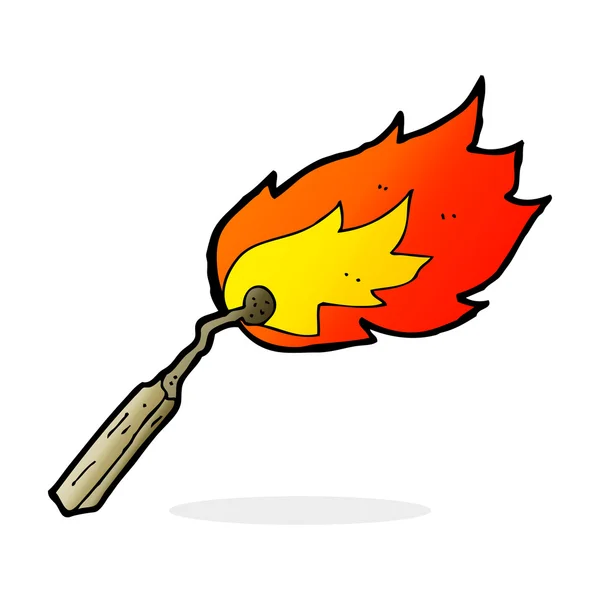 Cartoon burning match — Stock Vector