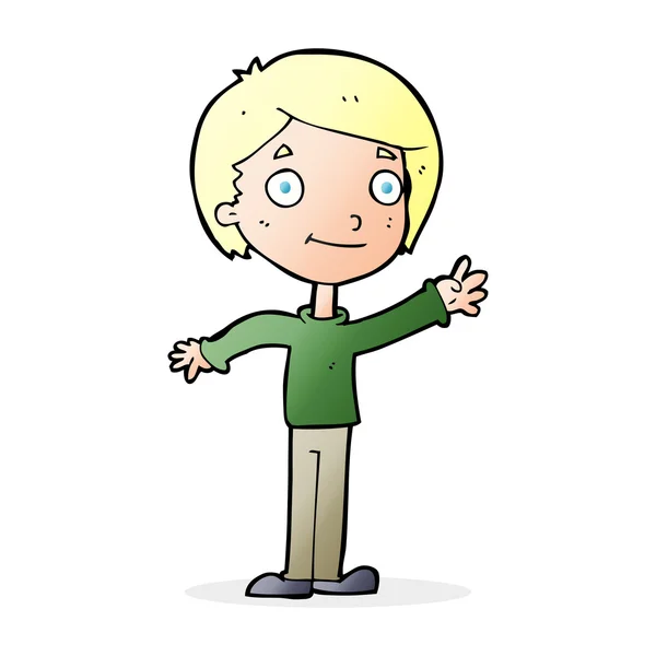 Cartoon gelukkige jongen — Stockvector