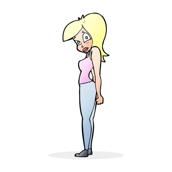 Cartoon mooie vrouw — Stockvector