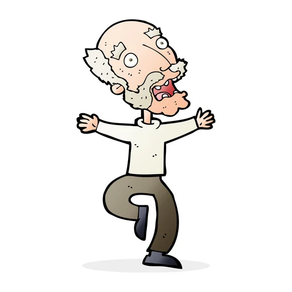 Cartoon old man having a fright — Stock Vector