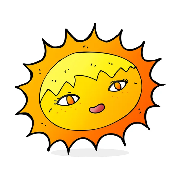 Dibujos animados bonito sol — Vector de stock