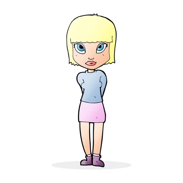 Cartoon vrouw permanent — Stockvector