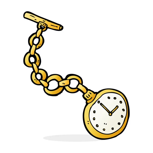 Kreslené staré kapesní hodinky — Stockový vektor